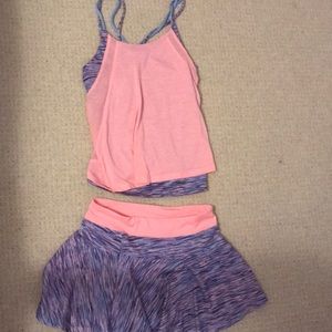 Old navy girls athletic skirt and tank top set